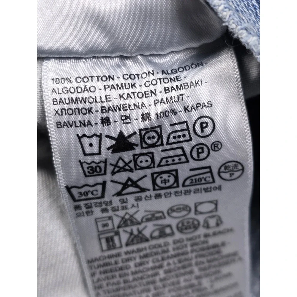 Levi's 501 Jeans Mens 36x30 Blue Light Wash Straight Leg Button Fly Denim